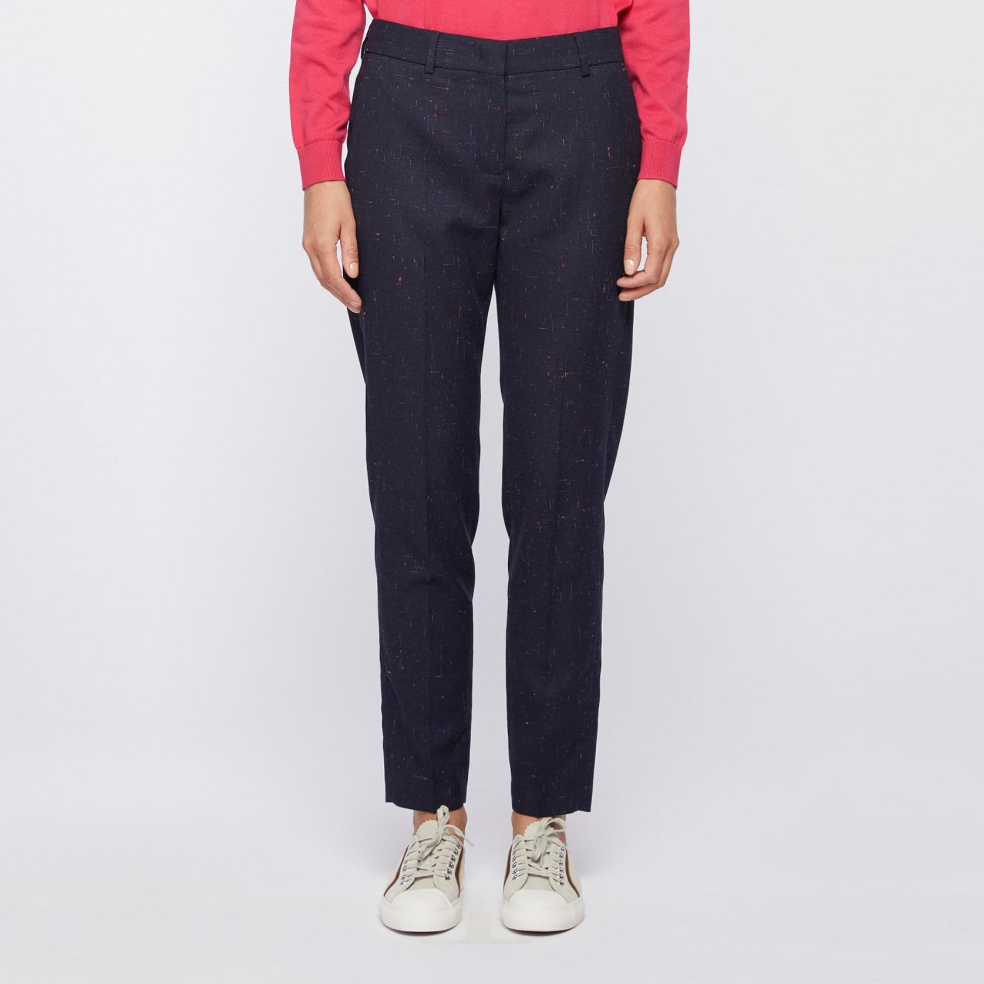 Paul Flecked Wool-Blend Trousers - Navy