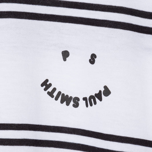 - 'Script' Stripe T-Shirt - White