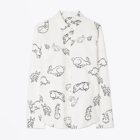 - Rabbit Print Shirt - White