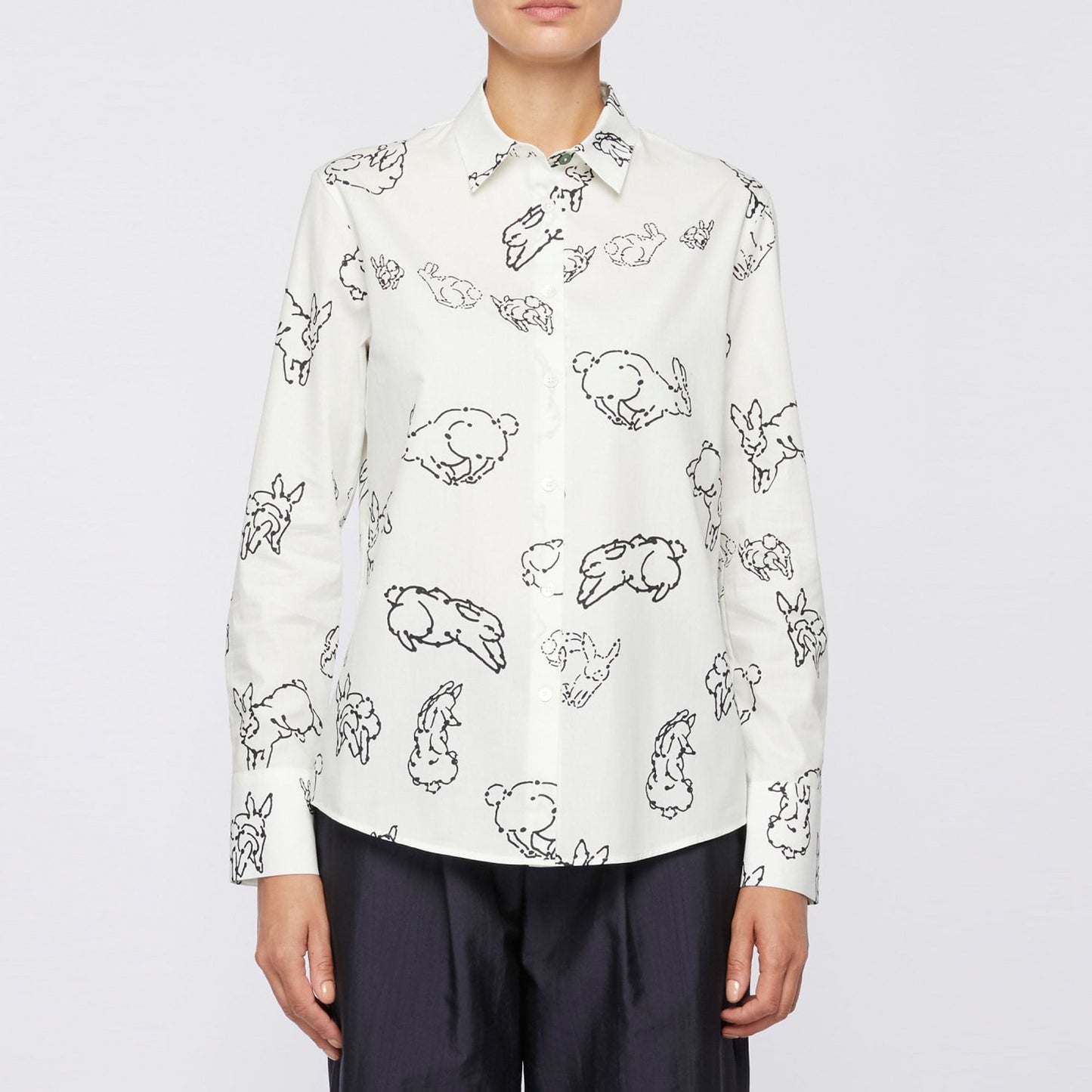 - Rabbit Print Shirt - White