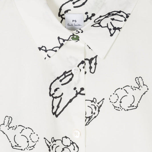 - Rabbit Print Shirt - White