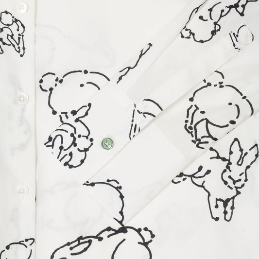- Rabbit Print Shirt - White