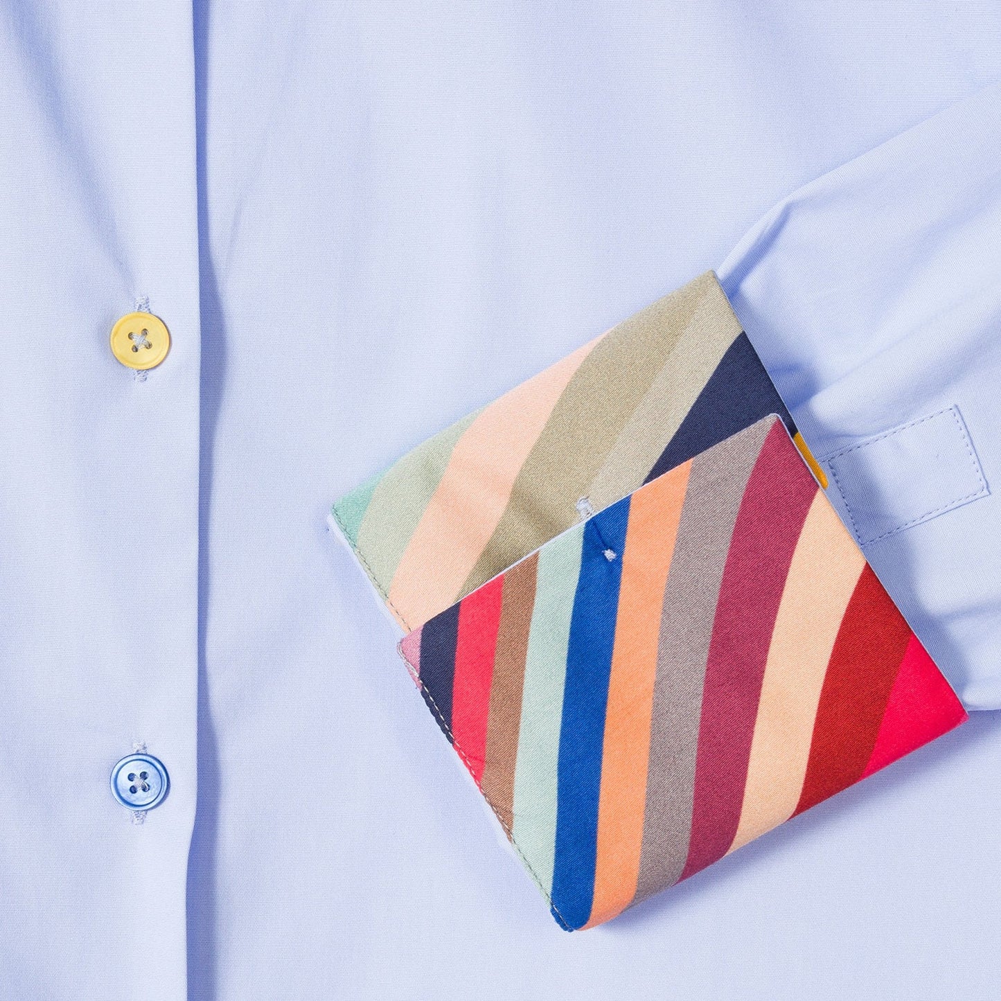 - Classic Shirt With Swirl Cuff - Light Blue