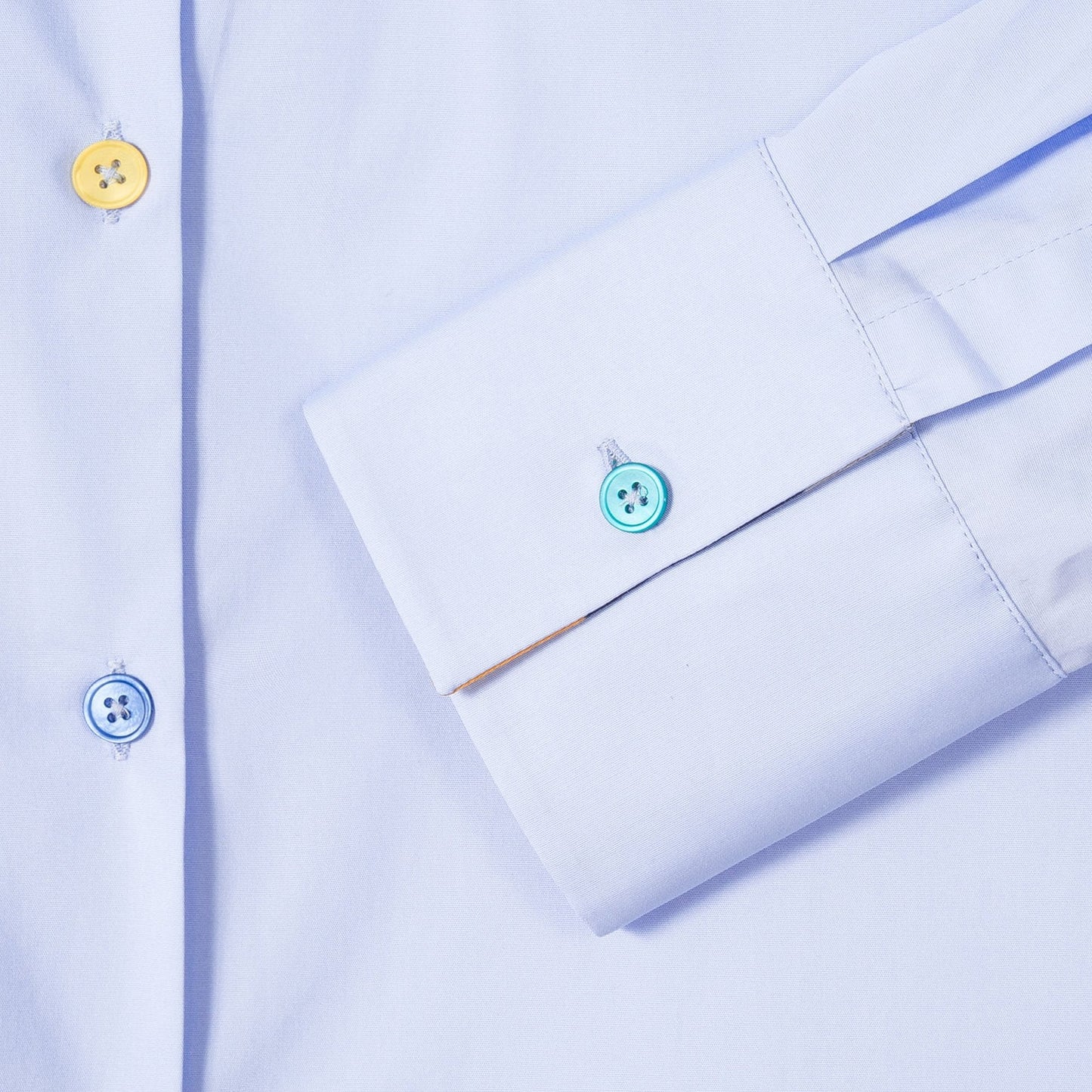 - Classic Shirt With Swirl Cuff - Light Blue