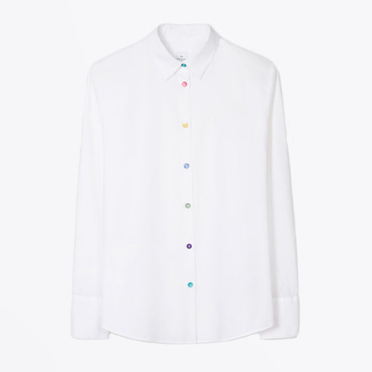 - Classic Shirt With Swirl Cuff - White