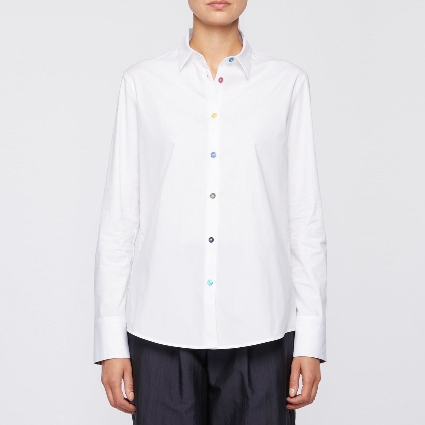 - Classic Shirt With Swirl Cuff - White