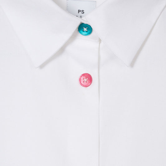 - Classic Shirt With Swirl Cuff - White