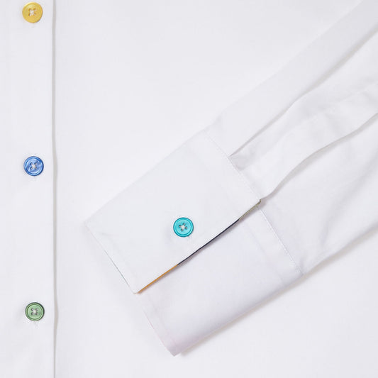 - Classic Shirt With Swirl Cuff - White