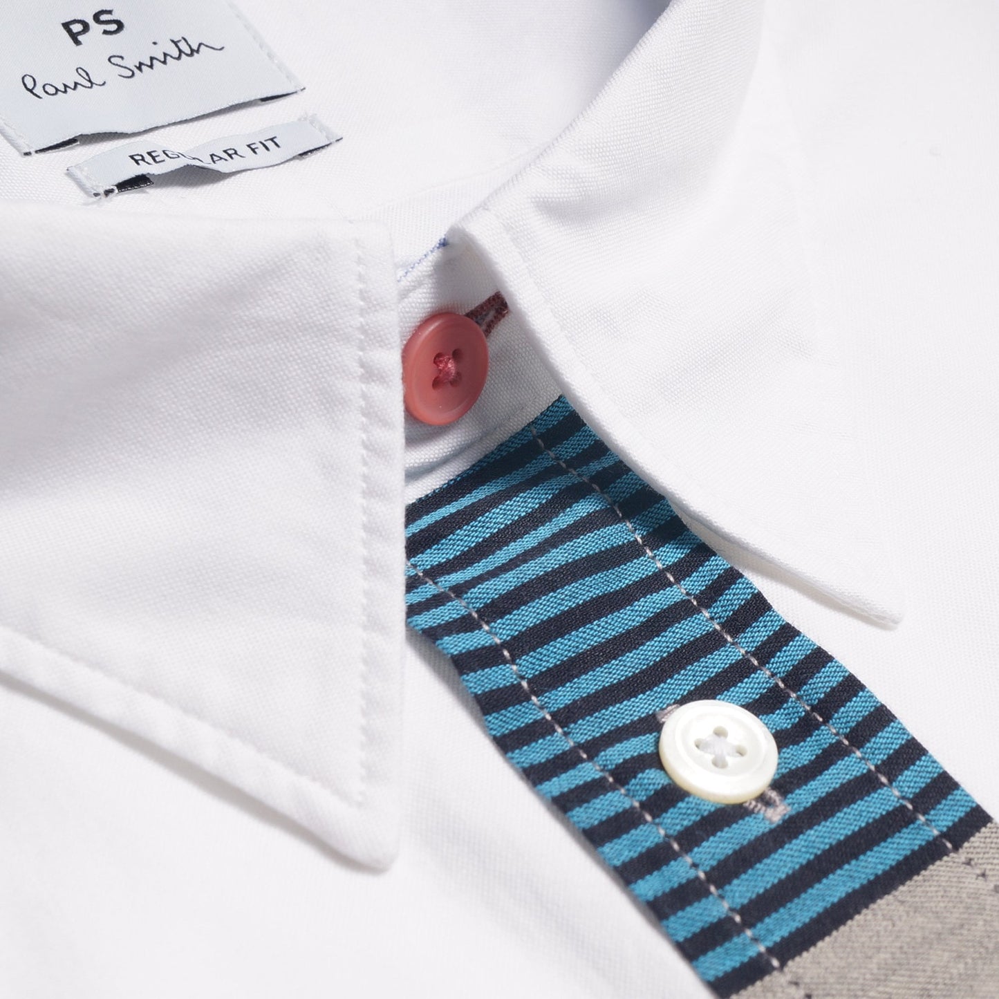 - Organic Cotton Stripe Placket Shirt - White