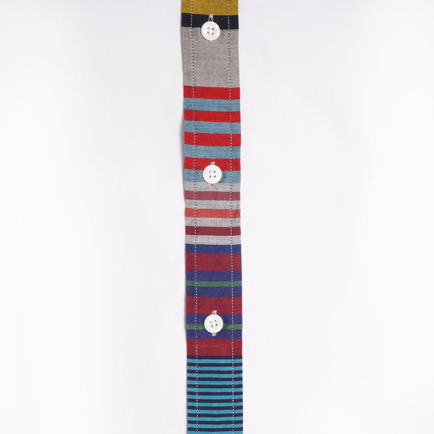 - Organic Cotton Stripe Placket Shirt - White