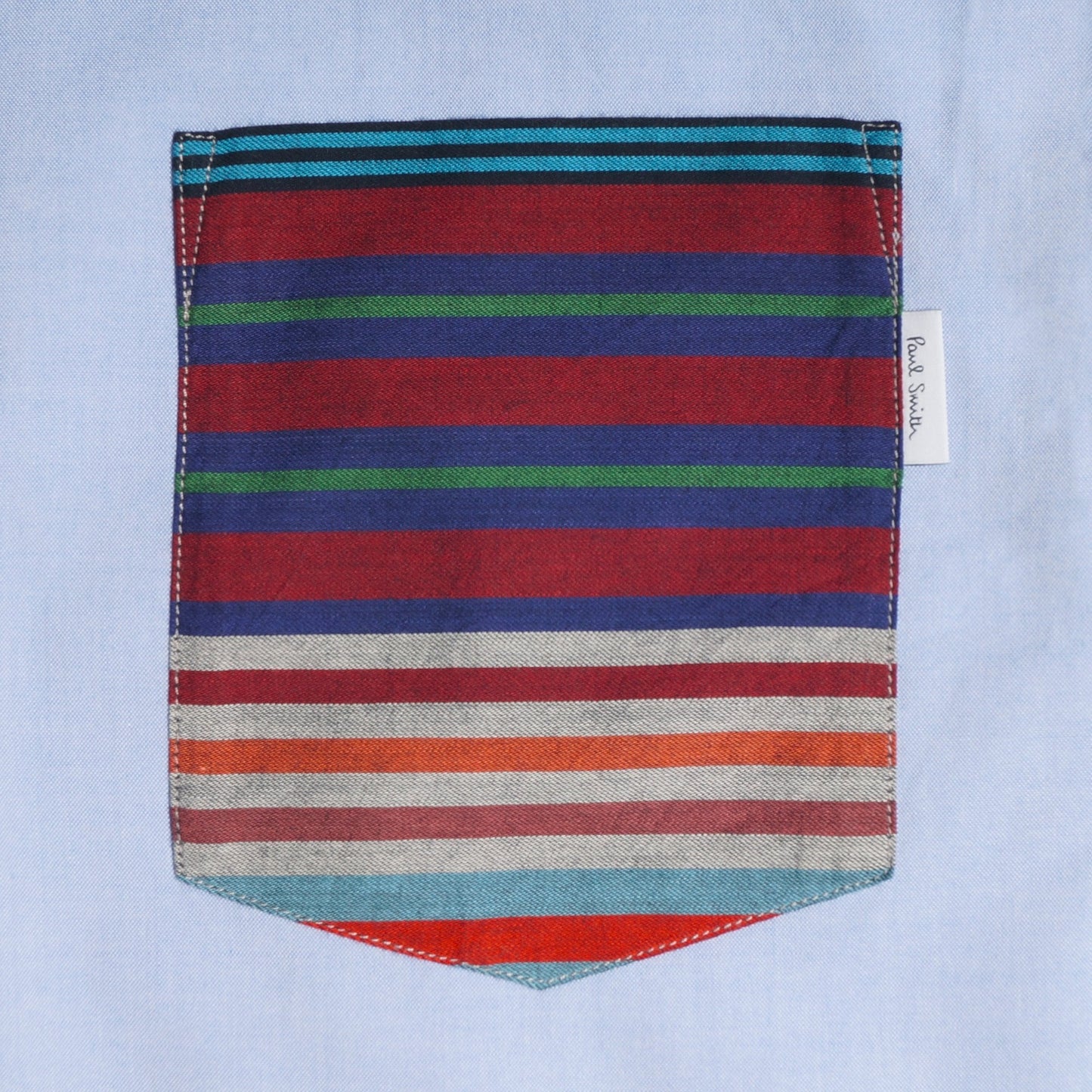 - Organic Cotton Contrast Pocket Shirt - Blue