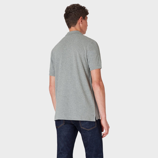 - Organic Cotton-Piqué Zebra Logo Polo Shirt - Grey