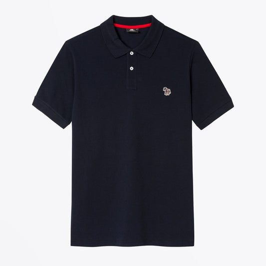 - Organic Cotton-Piqué Zebra Logo Polo Shirt - Navy
