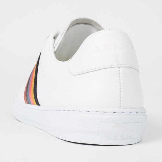 Leather 'Hansen' Trainers With 'Bright Stripe' - White