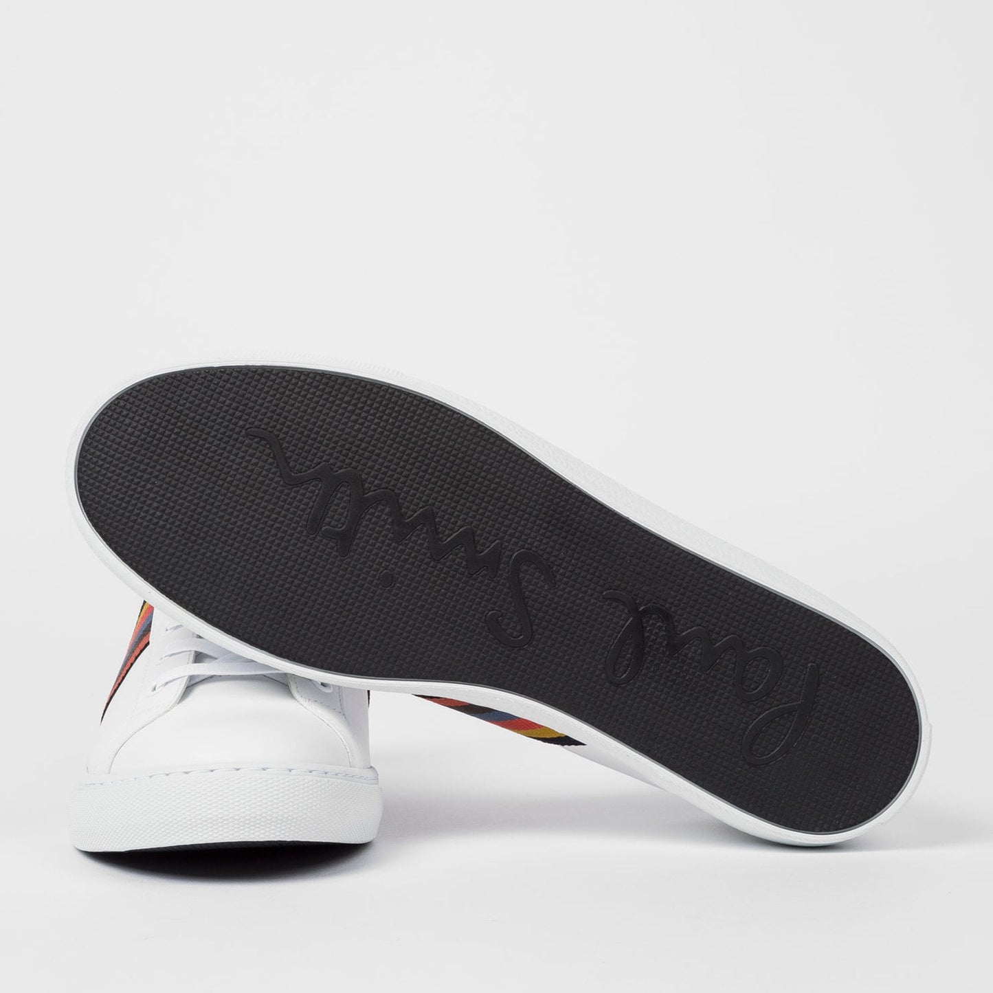 Leather 'Hansen' Trainers With 'Bright Stripe' - White