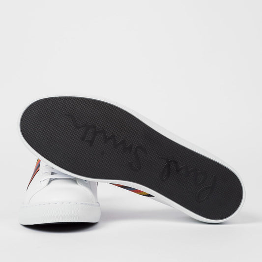 Leather 'Hansen' Trainers With 'Bright Stripe' - White
