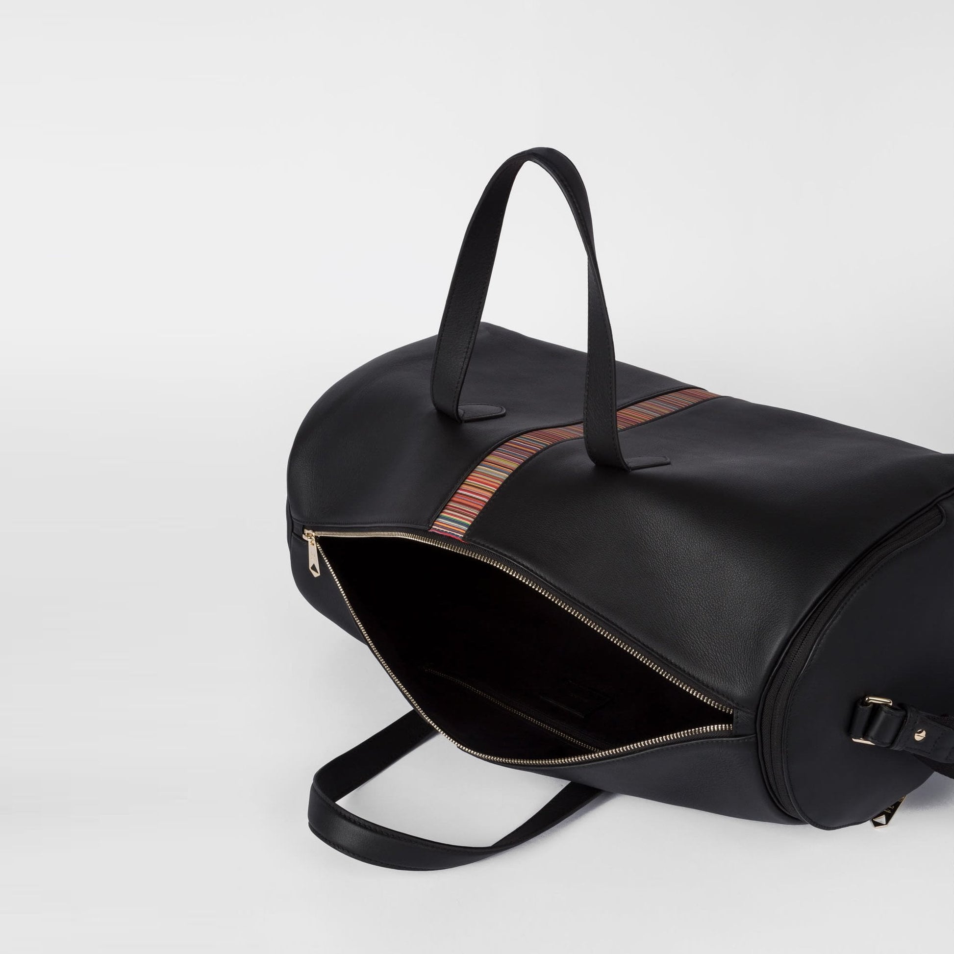 Paul Leather 'Signature Stripe' Holdall - Black