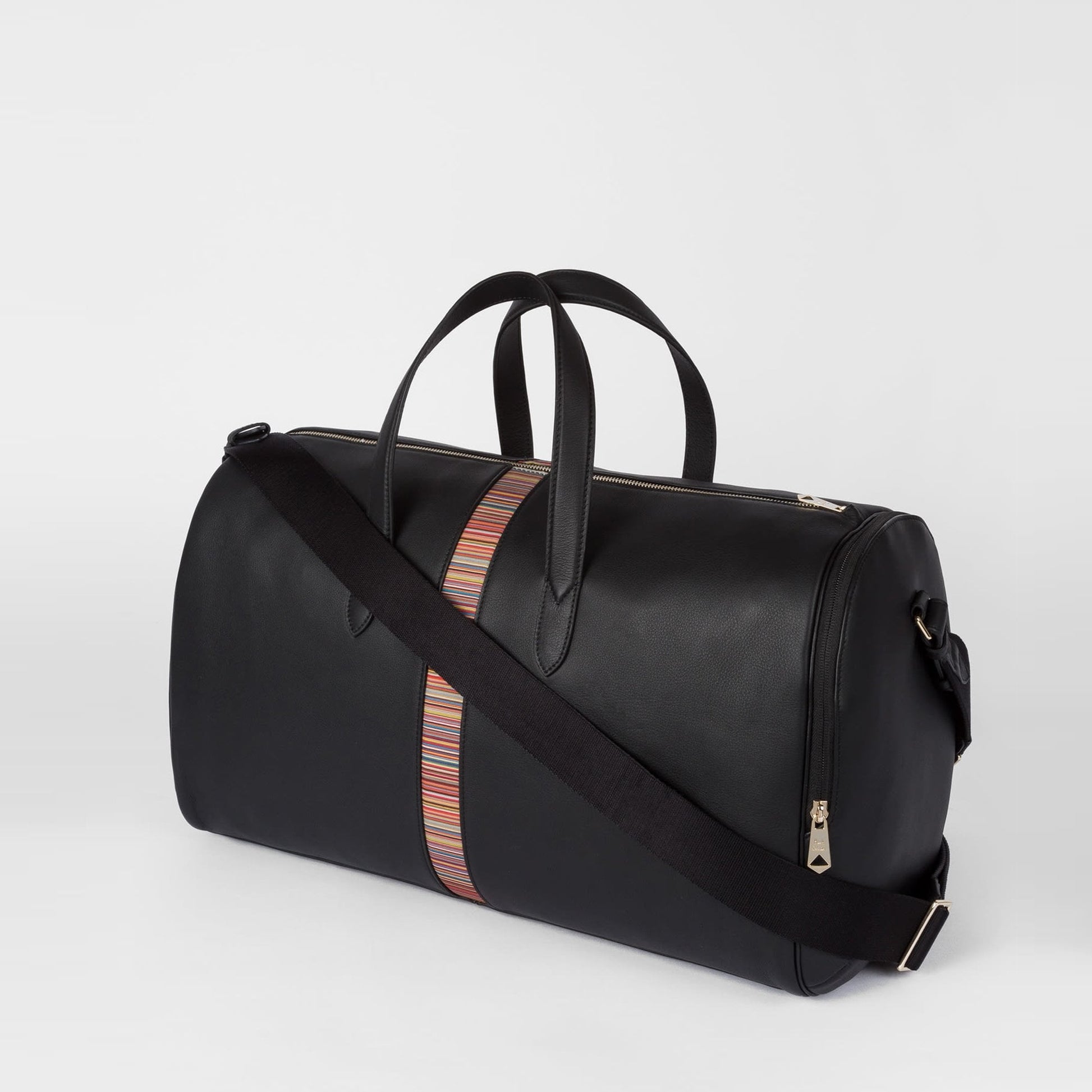 Paul Leather 'Signature Stripe' Holdall - Black