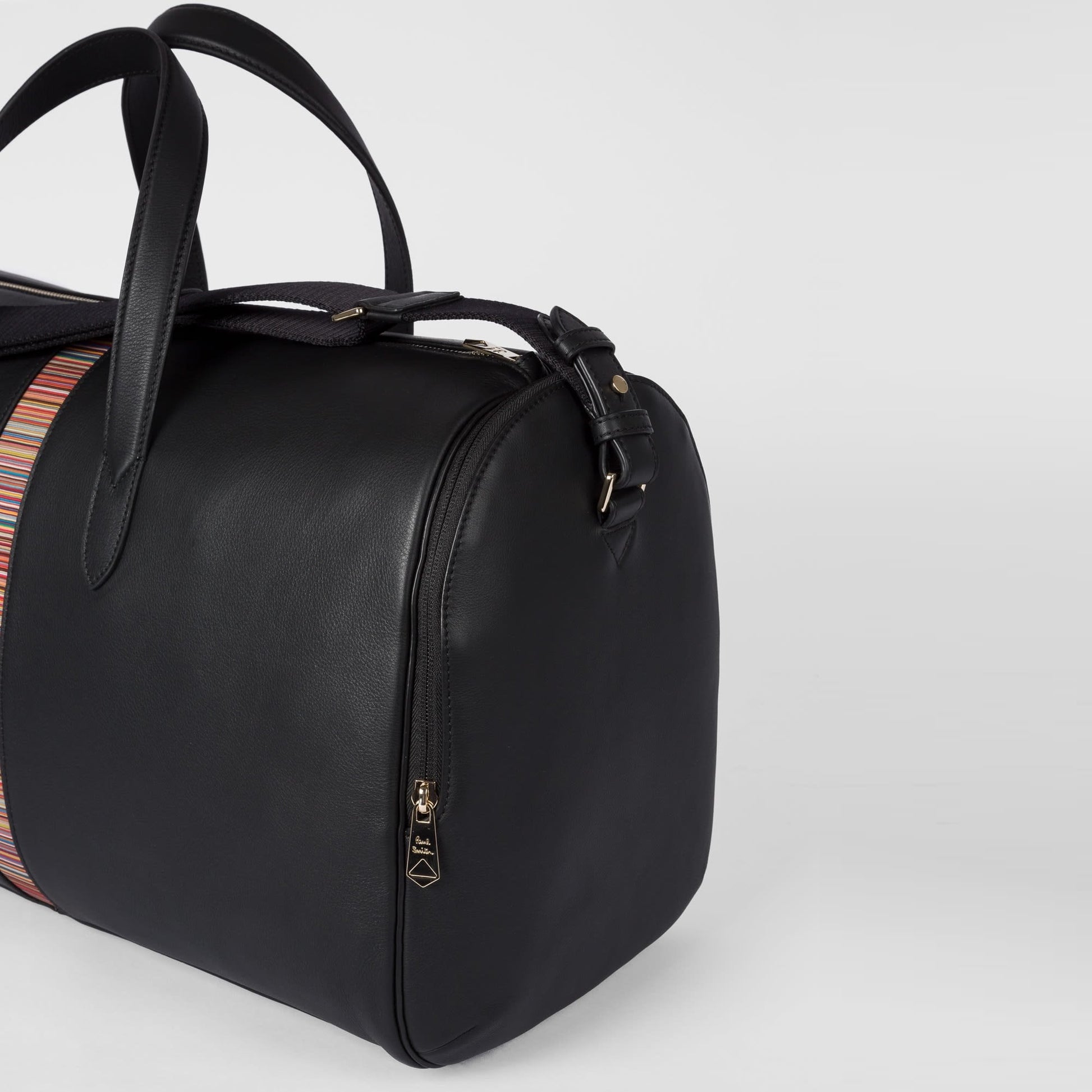 Paul Leather 'Signature Stripe' Holdall - Black