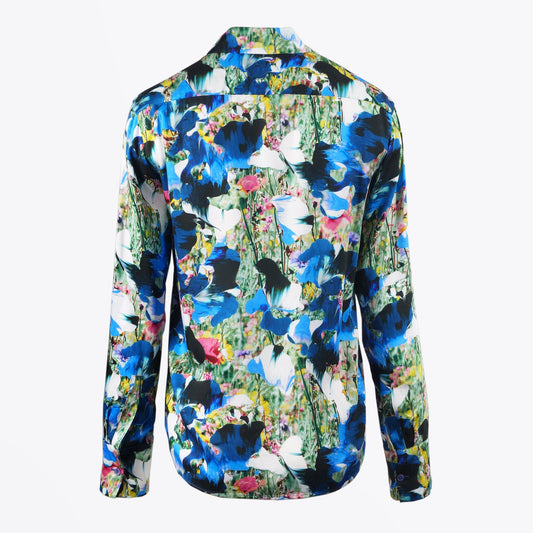 - Abstract Floral Print Shirt - Blue/Multi