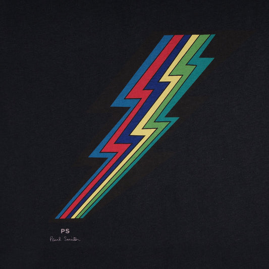 Lightning Bolt Motif T-Shirt - Dark Navy