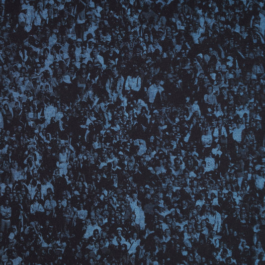 - Crowd Print Polo Shirt - Navy