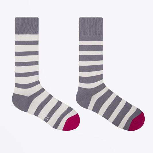 - Stripe Odd Socks - Grey