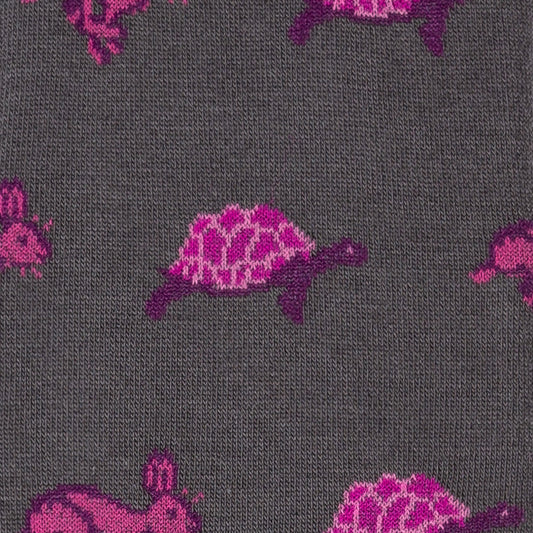 - 'Hare & Tortoise' Pattern Socks - Charcoal Grey