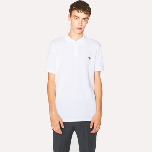 - Organic Cotton-Piqué Zebra Logo Polo Shirt - Navy