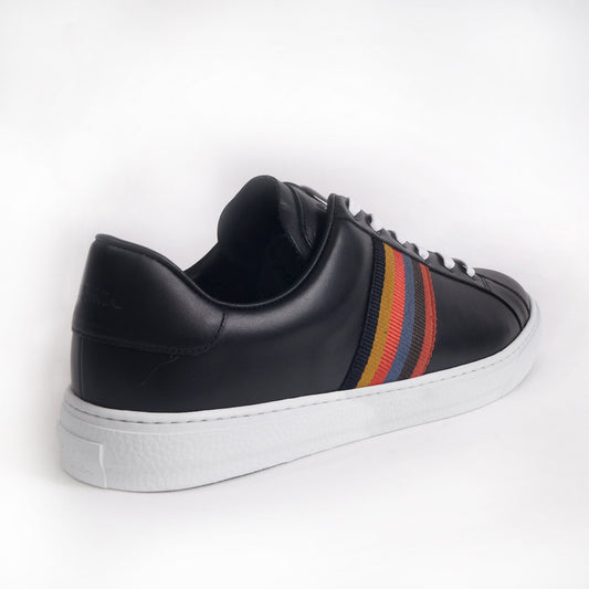 Leather 'Hansen' Trainers With 'Bright Stripe' - Black
