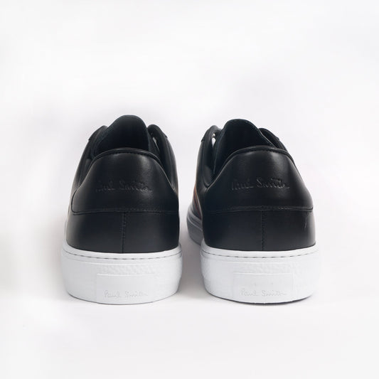 Leather 'Hansen' Trainers With 'Bright Stripe' - Black