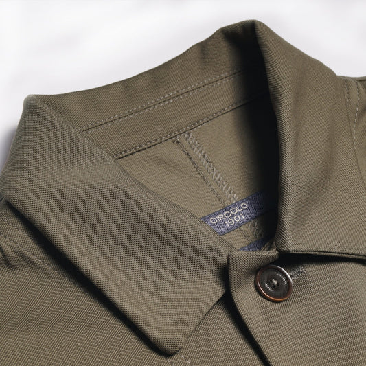 - Cotton Panama Jacket - Olive Green