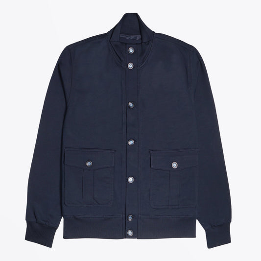 Jersey Bomber Jacket - Navy