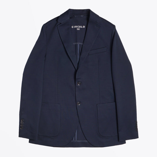 - Cotton Jersey Blazer - Navy