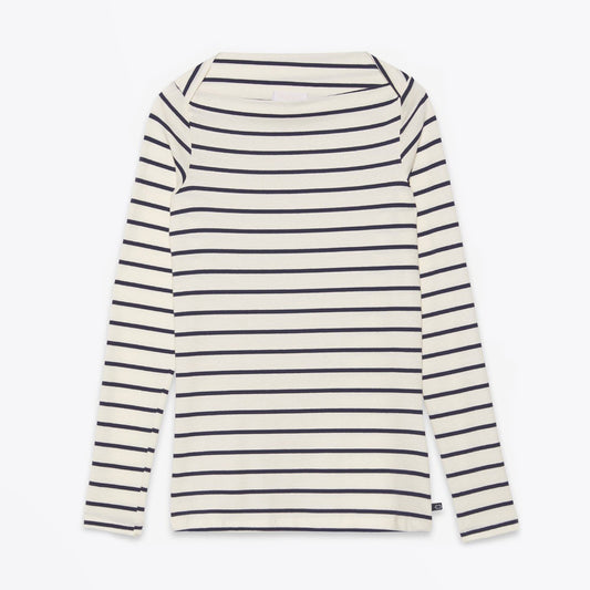 - Classic Breton Stripe Top - Cream