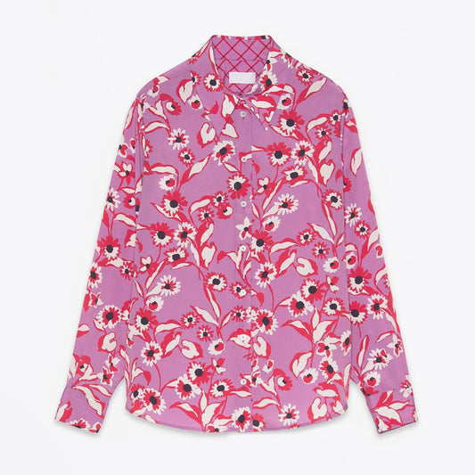 Floral Print Shirt - Purple