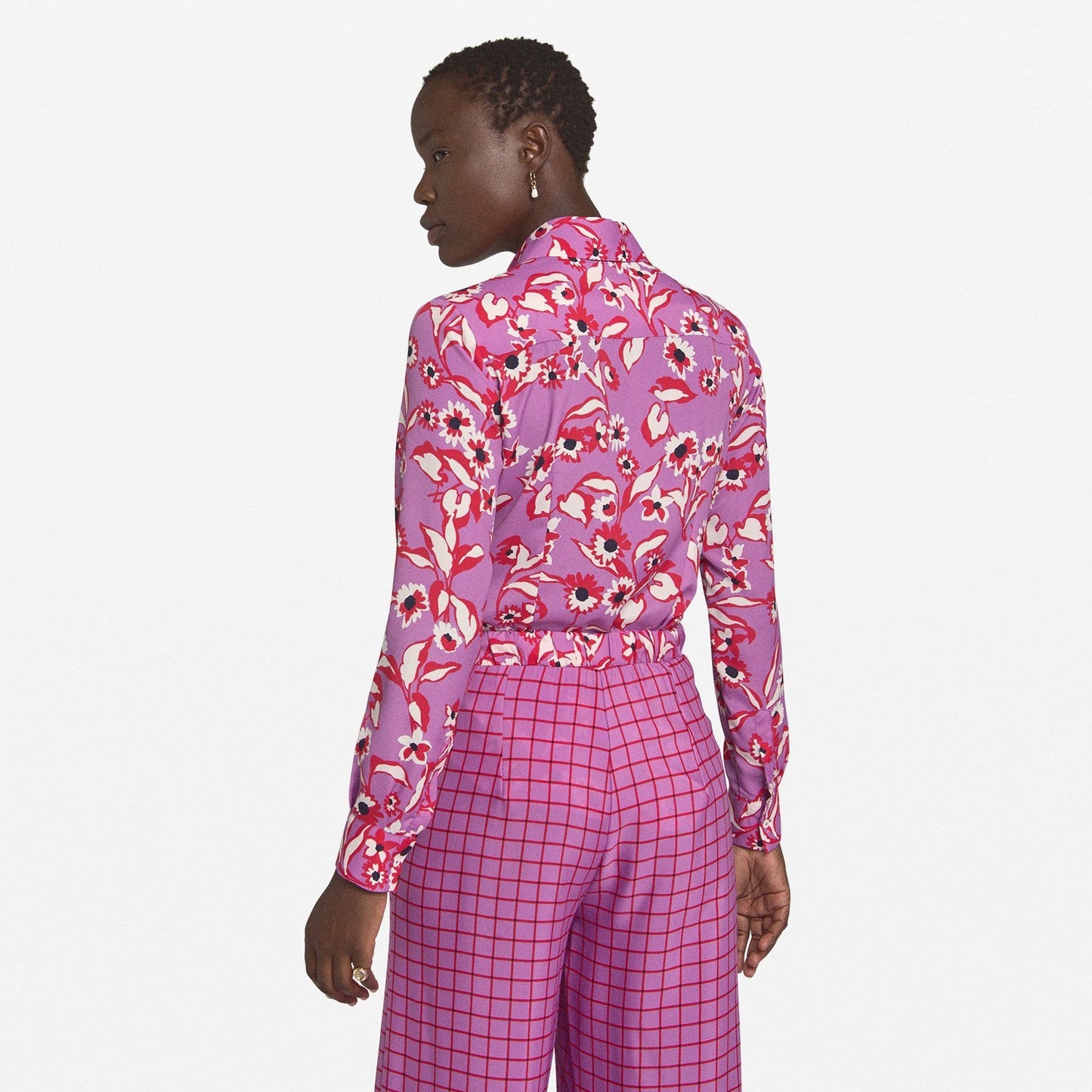 Floral Print Shirt - Purple