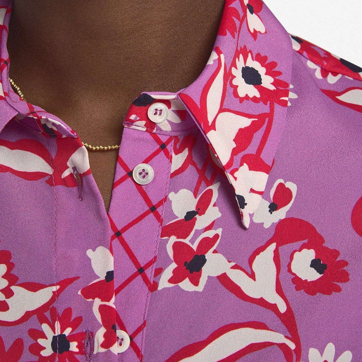 Floral Print Shirt - Purple