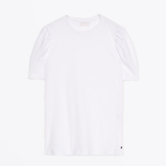 - Classic Puff-Sleeve T-Shirt - White