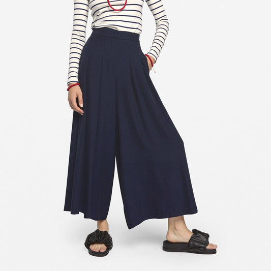 - Wide-Leg Culottes - Navy