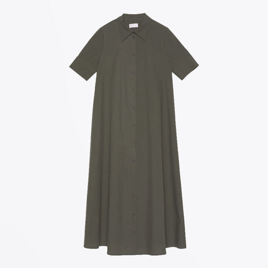 - Shirt Swing Dress - Green