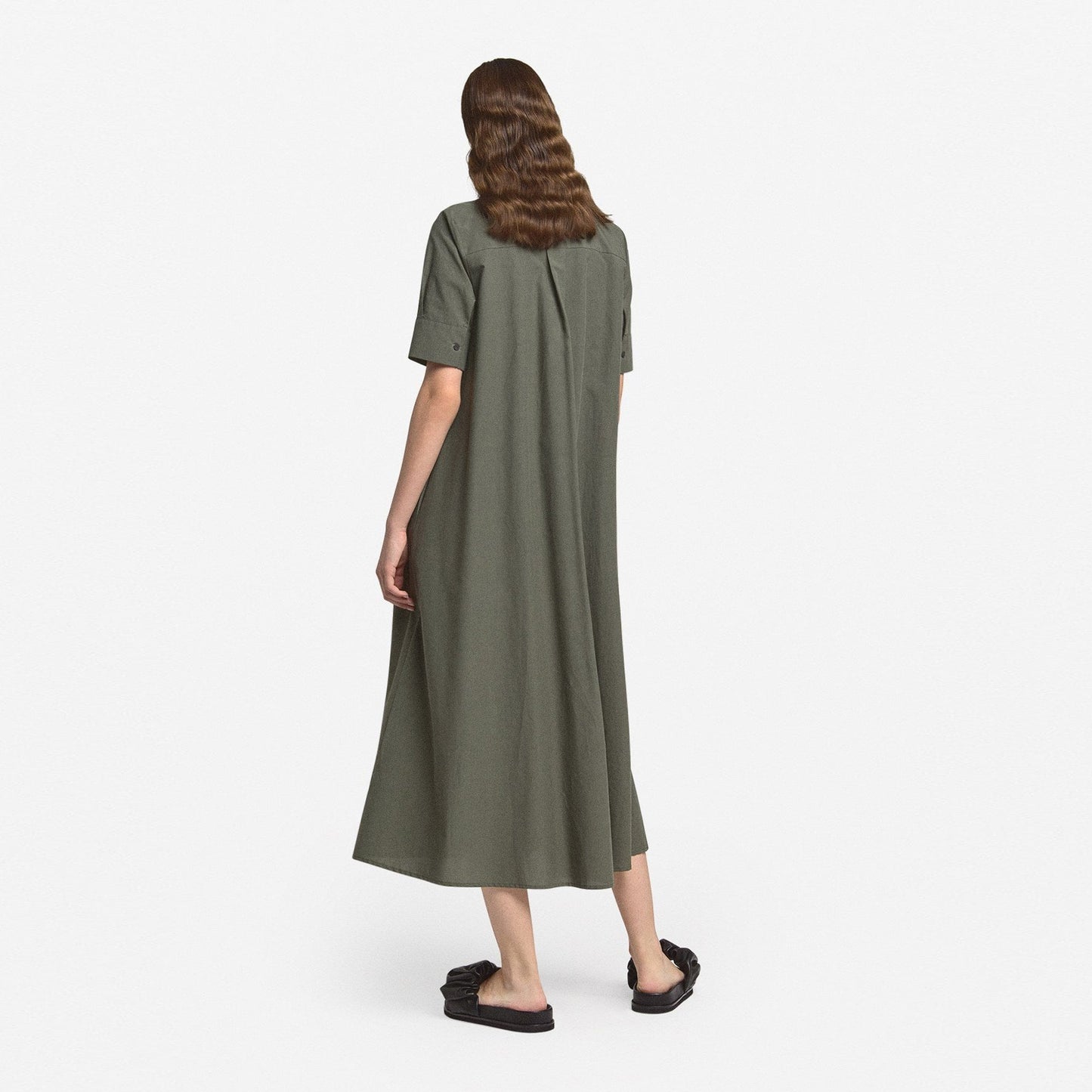 - Shirt Swing Dress - Green