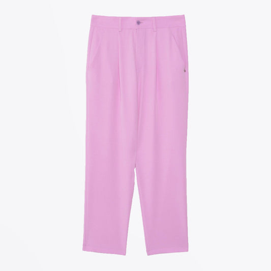 - High-Waist Crop Trousers - Purple