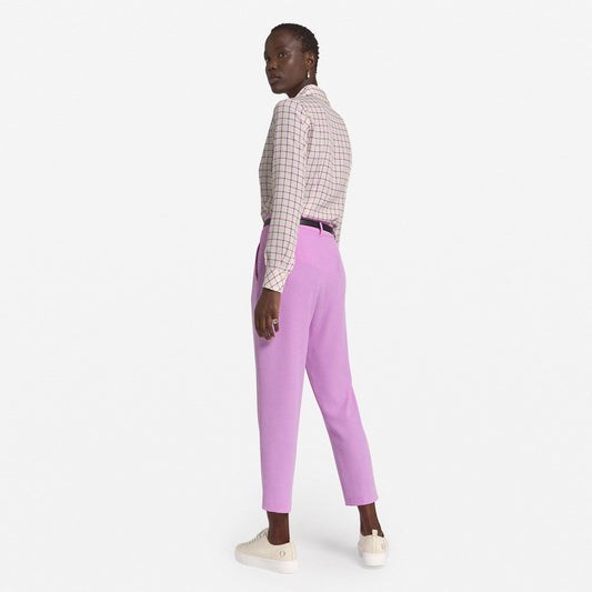 - High-Waist Crop Trousers - Purple