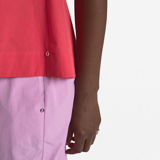 - Sleeveless Poplin Top - Coral
