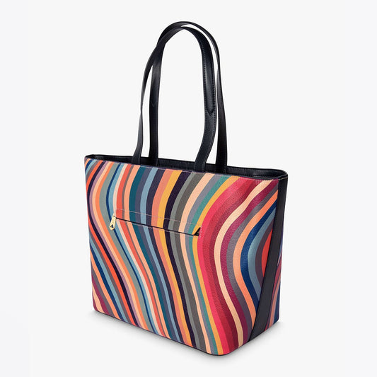 - Swirl Leather Tote Bag - Multi