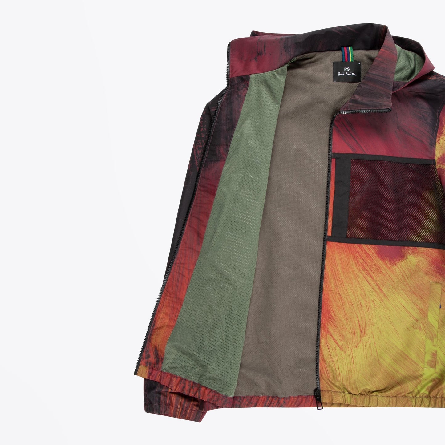 - 'Brush Stroke' Print Track Jacket - Red/Multi