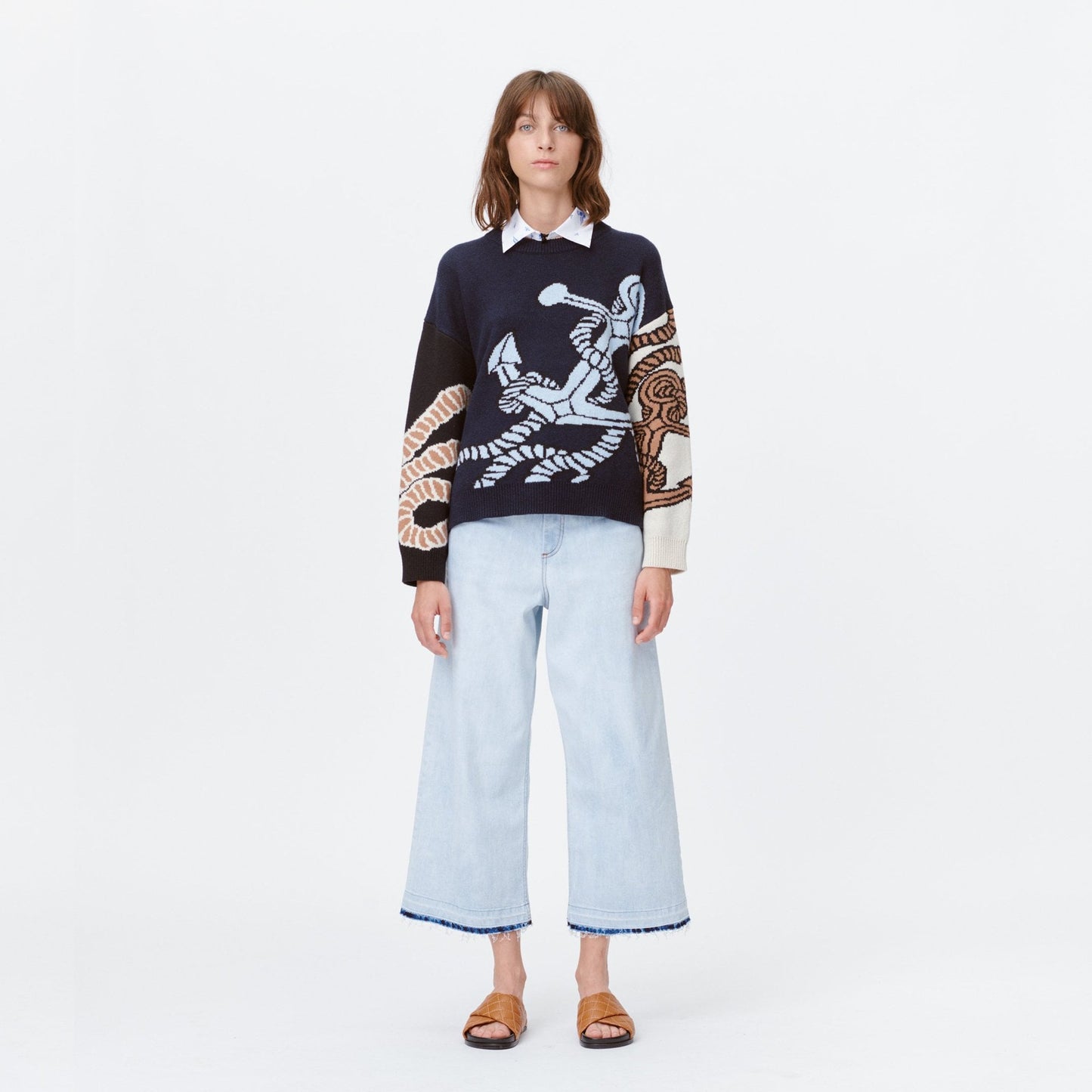 - Talbert - Nautical Knitted Sweater - Navy