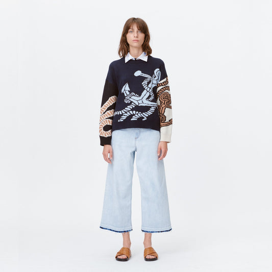 - Talbert - Nautical Knitted Sweater - Navy