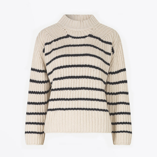 - Tuscan - Striped Knitted Jumper - Cream